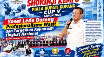 Buka Kejuaraan Shorinji Kempo Piala Bupati Kupang Cup V 2026, Yosef Lede Dorong Profesionalisme Wasit dan Targetkan Kejuaraan Tingkat Nasional ​